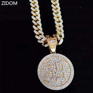 Hommes Femmes Hip Hop 6ix9ine Rapper Pendentif Collier avec 1m Miami Chaîne Cubaine Iced Out Bling HipHop Colliers Bijoux De Mode 210621