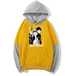 Mannen Vrouwen Hoodie Black Clover Yuno Asta Graphic Fashion Pullover Tops Lange Mouw UNIEX Y0803