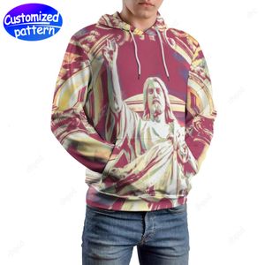designer heren hoodies sweatshirts Jezus op maat gemaakte losse dubbele petten allemaal gedrukt als hoodies groothandel hoodie herenkleding kleding groot formaat s-6xl