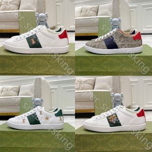 Men Women Italië Cartoons Casual schoenen Designer schoenen Bee Classic White Sneaker Stripe Canvas Splicing Sneakers Animal Embroidery Paren Trainers Maat 35-46