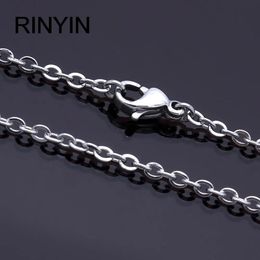 Mannen Women Joodly 1mm 16 18 20 22 24 inch Links Chain Fashion ketting Roestvrij staal Classic Pop Rolo Chains 240429