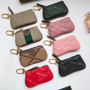 Hommes femmes portefeuilles clés de créateurs de mode de mode porte-sac à main porte-carte pendante portefeuille authentique sac à glissière en cuir accessoires 8 couleurs 2686
