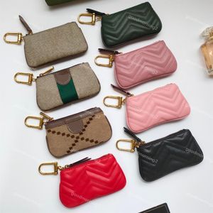 Hommes femmes clés portefeuilles Designer mode porte-monnaie porte-carte pendentif portefeuille en cuir véritable sac à fermeture éclair Accessoires 8 Color260t