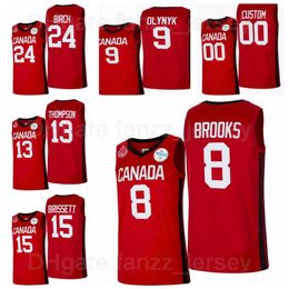 Hommes Femmes Enfants Canada 2021 Tokyo Jersey 2020-20 Summer Basketball 8 Andrew Wiggins 15 Oshae Brissett 10 Trey Lyles 6 Cory Joseph 13 Tristan Thompson Team Couleur Rouge