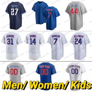 Men Women Kids 31 Fergie Jenkins Jersey Baseball Nico Hoerner Seiya Suzuki 16 Patrick Wisdom Ian Happ 14 Ernie Banks Dansby Swanson Nelson Velazquez Cody Bellinger