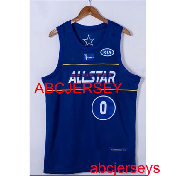 Hombres Mujeres niños 9 estilos jersey 0 # Tatum 2021 all star blue basketball jersey bordado New basketball Jerseys XS-5XL 6XL