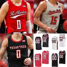 Hommes Femmes Enfants College Basketball Texas Tech Red Jerseys 2 Pop Isaacs 5 Darrion Williams 6 Joe Toussaint 35 Devan Cambridge 22 Warren 1 Lamar 0 Chance McMillian Vente