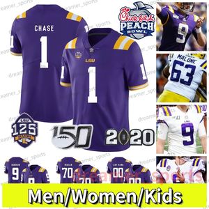 Heren Dames Kinderen Joe Burrow 9 Burreaux LSU Tigers voetbalshirt Tyrann Mathieu JaMarr Chase Daniels Nabers Delpit Kayshon Boutte Micah Baskerville Perkins Jr S-XXXL