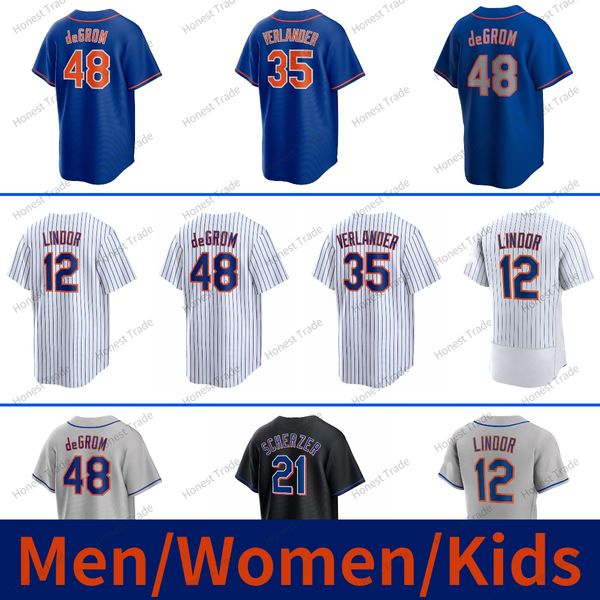 Hommes Femmes Enfants Justin Verlander Jersey Baseball Pete Alonso Starling Marte Max Scherzer Francisco Lindor Jeff Brigham Mark Canha Tim Locastro Yacabonis Leone Nido