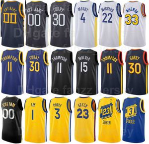 Hombres Mujeres Niños Serigrafía Rick Barry Jersey 24 Baloncesto Nate Thurmond 42 Chris Mullin 17 Tim Hardaway 10 Golden 73 Draymond Green 23 Andrew Wiggins 22 Azul Blanco