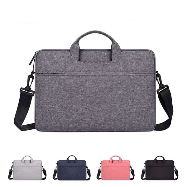 Bolso de hombro para ordenador portátil para hombre y mujer, funda impermeable para portátil, para Macbook Air Pro, maletín 210809