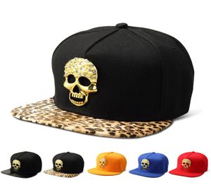 hommes femmes amateurs hiphop noir léopard coton caps snapback Caps Skull alliage logo populaire mode cool street dj rock chapeaux réglables1461787