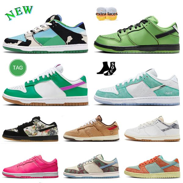 Hommes Femmes Low Casual Designer Chaussures Hommes Baskets Fruity Joker April Pebbles Argon Reverse Brésil Blanc Noir Panda Gris Brouillard UNC Chunky Buttercup Baskets pour Femmes