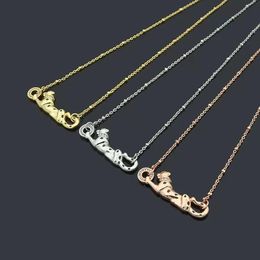 Hommes Femmes Marque De Luxe Designer Double Lettre Pendentif Colliers Simple Plaqué Or 18K Crysatl Chandail Newklace Fête De Mariage Jewerlry Accessoires