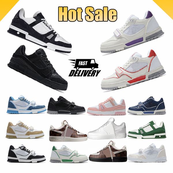 Hommes femmes Luxury Casual Shoes Cuir Sneakers Designer Chaussures de course Casual Sneaker Platform Mens Sports Trainers Populaire Fashionable Taille 36-45 Formation