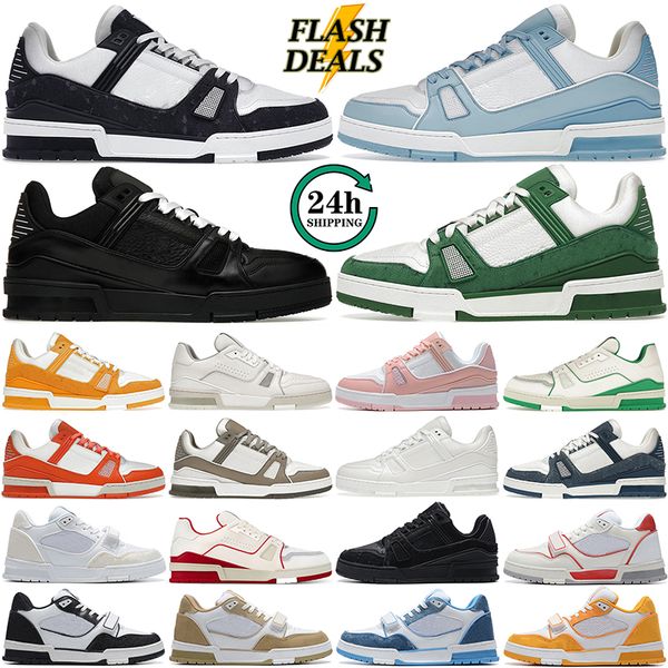 Men Mujeres zapatillas Diseñador Trainer de moda Sneakers Bajo Blanco Blanco Azul azul Armado Orange Verde Marrón Rosa amarillo Mensaje Fashion Fashion Fashion