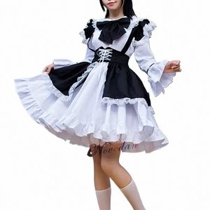 Hommes Femmes Maid Outfit Anime Sexy Noir Blanc Apr Dr Sweet Gothic Lolita Dres Cosplay Costume n1al #