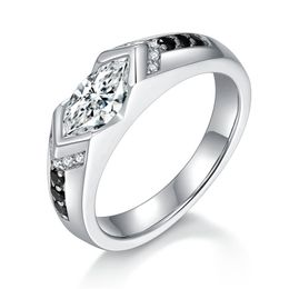 Hommes femmes ringards de Moissanite 925 Sterling Silver Pass Test Moisanite Diamond Ring For Men Femmes Nice Gift Taille 5-11