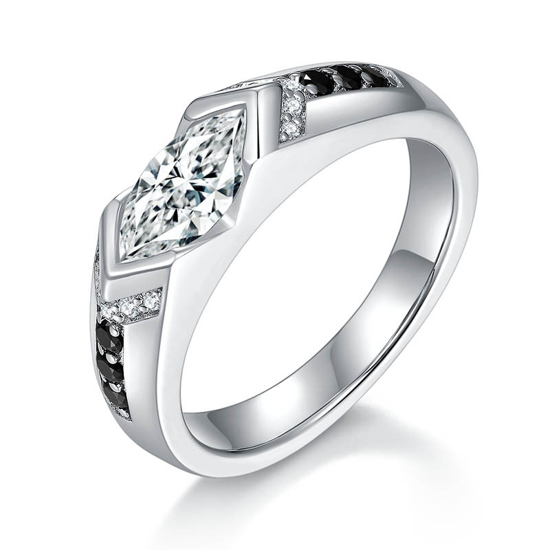 Men Women Moissanite Ring Jewelry 925 Sterling Silver Pass Test 1ct Moissanite Diamond Ring for Men Women Nice Gift Size 5-11