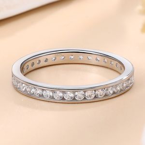 Mannen Women Moissanite Ring S925 Solid Sterling Silver Moissanite Rings For Women Wedding Anniversary verlovingsring Maat 5-11