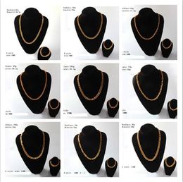 Mannen Vrouwen Ketting Armband 18K Gouden Ketting Armband Sieraden Set Plating Gold 8mm 9mm 10mm 12mm 9 Style Choice Twist Chain Cuba Chain