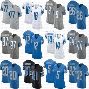 Amon-Ra St. Brown Aidan Hutchinson camiseta de fútbol Jameson Williams Barry Sanders Jared Goff David Montgomery Jahmyr Gibbs Sam LaPorta Jack Campbell