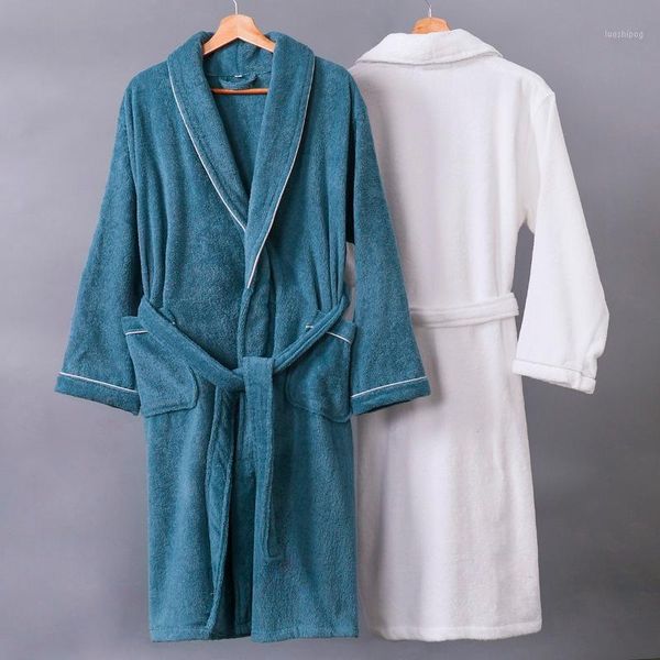 Vêtements de nuit pour femmes MenWomen Nightgown Toweling Terry Robe Unisexe Lovers Soft Kimono Peignoir Robe Casual Automne Mariage Nightwear1