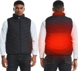 Hommes femmes en plein air USB chauffage gilet électrique hiver sans manches veste chauffante résistant au froid vêtements de chauffage sécurité gilet Intelligent7671147