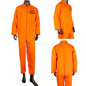 Combinaison de prisonnier pour hommes et femmes, Costumes de Cosplay, fête d'halloween, prison, prison, criminel, unisexe, body Orange, jeu de rôle