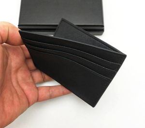 Men Women Real Leather Credit Card Holder Fashion Mens Mini Bank Card Holder Kleine portemonnee Slim getextureerde lederen portefeuilles WTIH BOX3083911