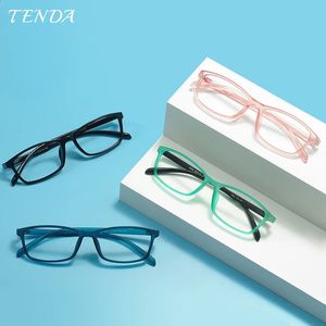 Gafas rectangulares de plástico TR90 para hombre y mujer, montura de gafas con montura completa Flexible para lentes recetados, lectura para miopía 240118