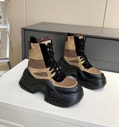 Heren Dames Rois Boots Designer Enkel Martin Boot Leer Nylon Verwijderbaar zakje Bootie Militair geïnspireerde gevechtsschoenen Originele doos maat 35-42