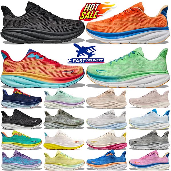 envío gratis para hombres zapatillas para correr clifton 9 bondi 8 vibrante tiza naranja Violeta Cerise Cloudless Black White Cloud Fainters para hombres zapatillas para mujeres