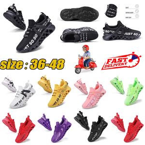 Chaussures de course pour hommes et femmes, baskets confortables, respirantes, coussin supérieur en maille, légères, livraison rapide, sport, Jogging, 36-48