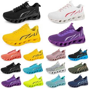 Men Dames hardloopschoenen mode -trainer triple zwart wit rood geel groen blauw groenblauw purple roze fuchsia ademende sport sneakers vierenzestig gai