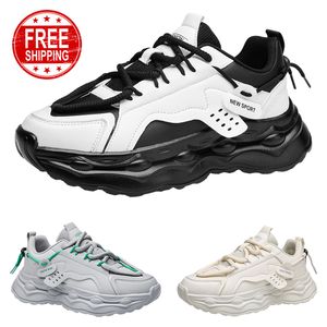 Gratis verzending mannen vrouwen hardloopschoenen plat comfort ademende kaki zwart grijze heren trainers sport sneakers gai