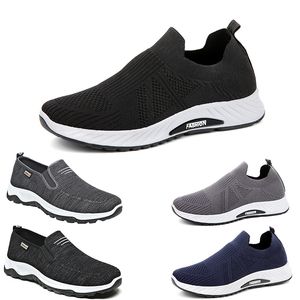 Livraison gratuite hommes femmes chaussures de course à lacets anti-glip solide respirant bleu noir gris gris mens entraîneurs sport sneakers gai