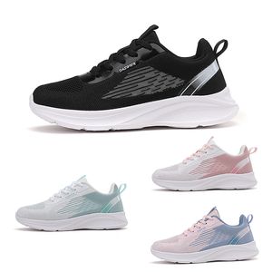 Gratis verzending Men Dames Running schoenen Lace-Up Flat Sold Solid Breathable Blue Black Pink Green Mens Trainers Sport Sneakers Gai