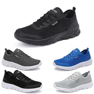 Gratis verzending Mannen Vrouwende schoenen Laag adembaar zacht anti-slip comfort Triple Black Gray Blue Mens Trainers Sport Sneakers Gai