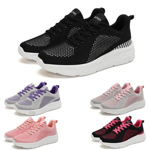 Livraison gratuite hommes femmes chaussures de course à mailles à mailles à mailles respirantes noire rose violet hotpink mens entraîneurs sport sneakers gai