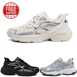 Envío gratis para hombres zapatillas para correr de malla malla lace-up comodidad de crema negra para hombres gris entrenadores deportivos gai gai