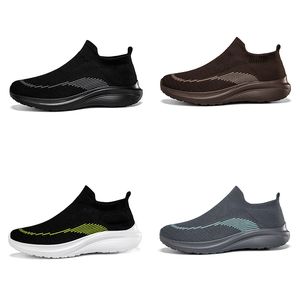 Hombres zapatillas para correr nuevos zapatos de moda para hombre malla informal multicolor slip-on light deportes zapatos 046