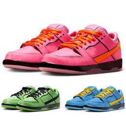 con caja The Powerpuff Girls Kids Zapatillas para adultos Zapatillas deportivas para exteriores Zapatillas de deporte Zapatillas para niñas pequeñas Chaussures Bubbles Buttercup Blossom 24-45 GAI