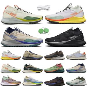 Pegasus Trail 4 Hombres Mujeres Zapatos para correr React Sneaker Apenas uva Total Naranja Negro Lobo Gris Volt Hueso Humo Melocotón Crema Leche de coco Zapatillas deportivas para hombre