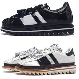 Originals superstares hommes femmes chaussures de course chaussures caillots par Edison Chen White Black Crystal Sand x 2024 Designer Trainer Man Woman Taille 5.5 - 12
