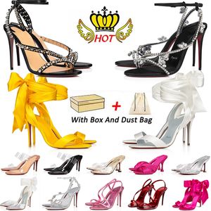 Met doos rode pumps hoge slingback hakken schoenen ontwerper Stiletto Peep-knopen open tenen Sporty Nappa lederen luxe rubberen loafers onderste rubberen loafers