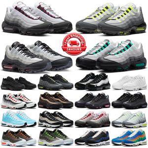 air max 95 Hombres Mujeres Zapatos Corrientes Triple Negro Blanco Aqua Neon Ultramarine Solar Rojo Frecuencia SE Panache Designer Trainer Sport Sneaker Envío Gratis