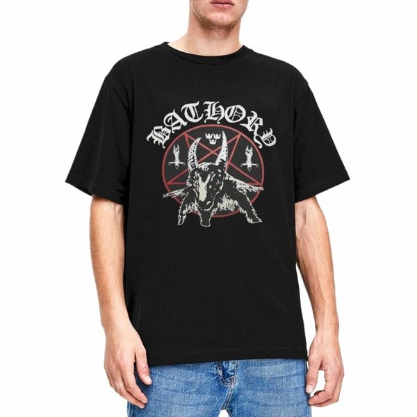 Hombres Mujeres Bathory Black Metal Band Camisetas Merch Vintage Pure Cott Ropa Streetwear Manga corta Cuello redondo Camisetas Camisa g4c9 #