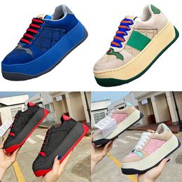 Heren Dames Screener Designer Sportschoenen luxe screener sneakers discreet in elkaar grijpende G 6CM verhoogd zoolontwerp Met originele doos