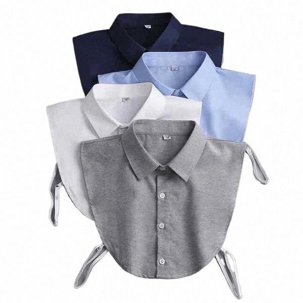 Hommes Femmes Chemise Faux Collarversatile Solide Détachable Faux Revers Demi-Chemise Blouse Top Fi Busin Vêtements Accories 14Rt #